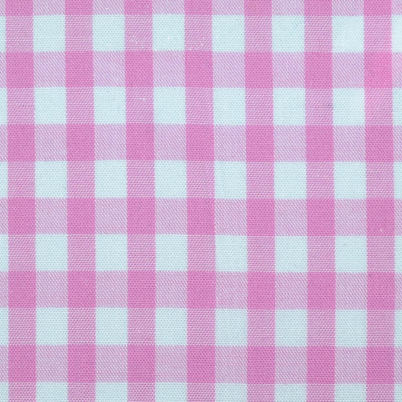 Pink and White Gingham Check Cotton Shirting