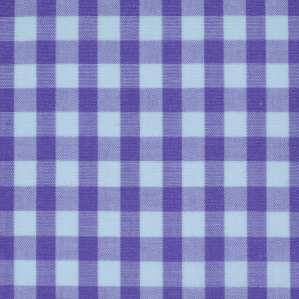 Lilac and White Gingham Check Cotton Shirting