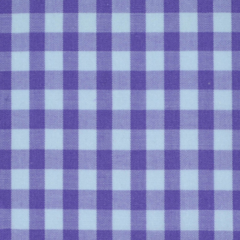 Lilac and White Gingham Check Cotton Shirting