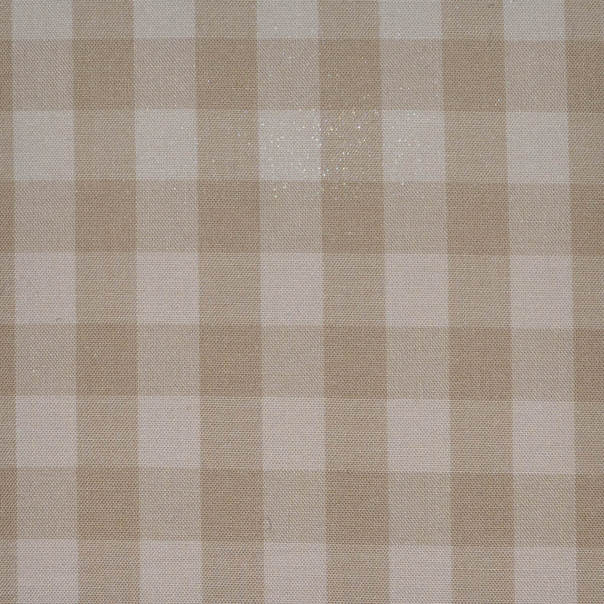 Beige and Ecru Gingham Check Cotton Shirting
