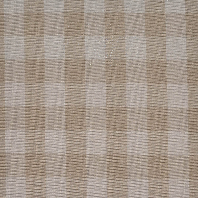 Beige and Ecru Gingham Check Cotton Shirting