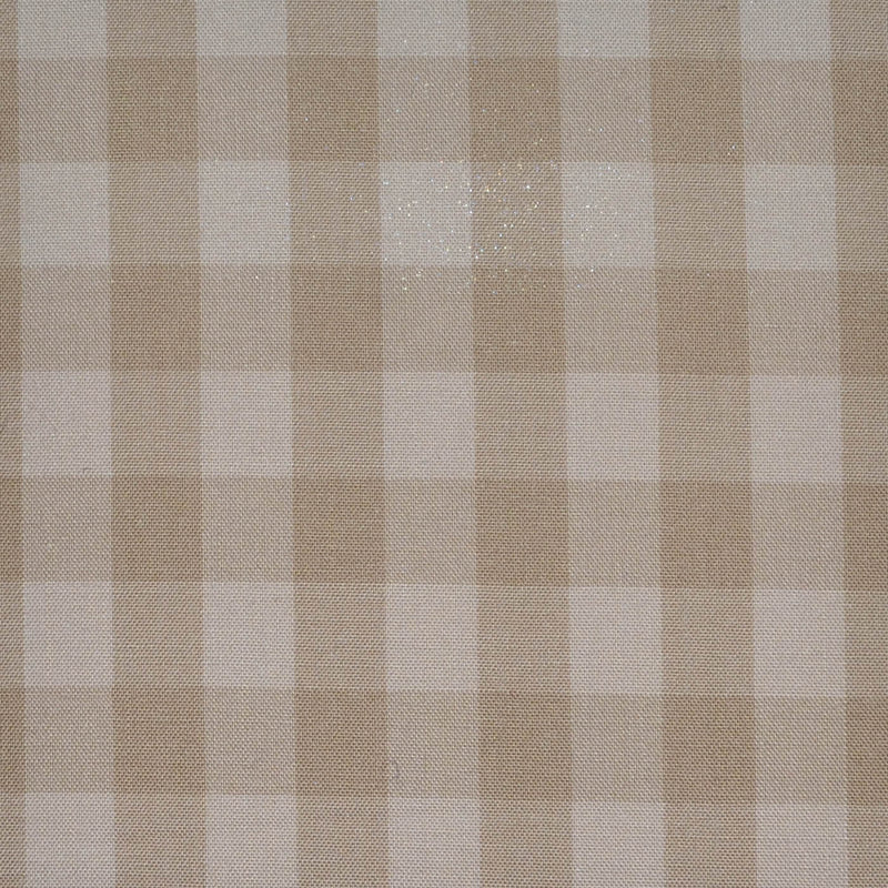 Beige and Ecru Gingham Check Cotton Shirting