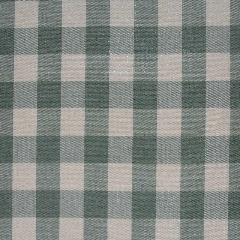 Green and Ecru Gingham Check Cotton Shirting