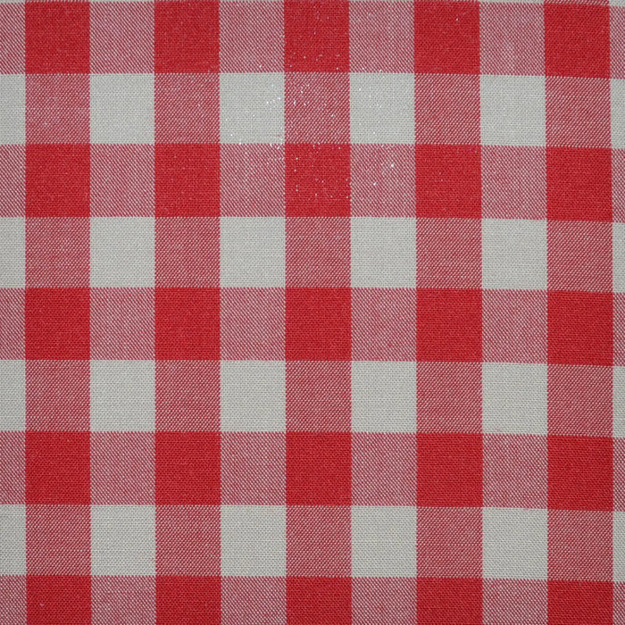 Red and Ecru Gingham Check Cotton Shirting