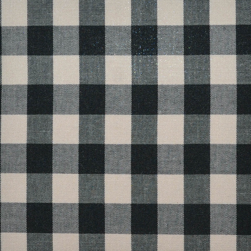 Black and Ecru Gingham Check Cotton Shirting