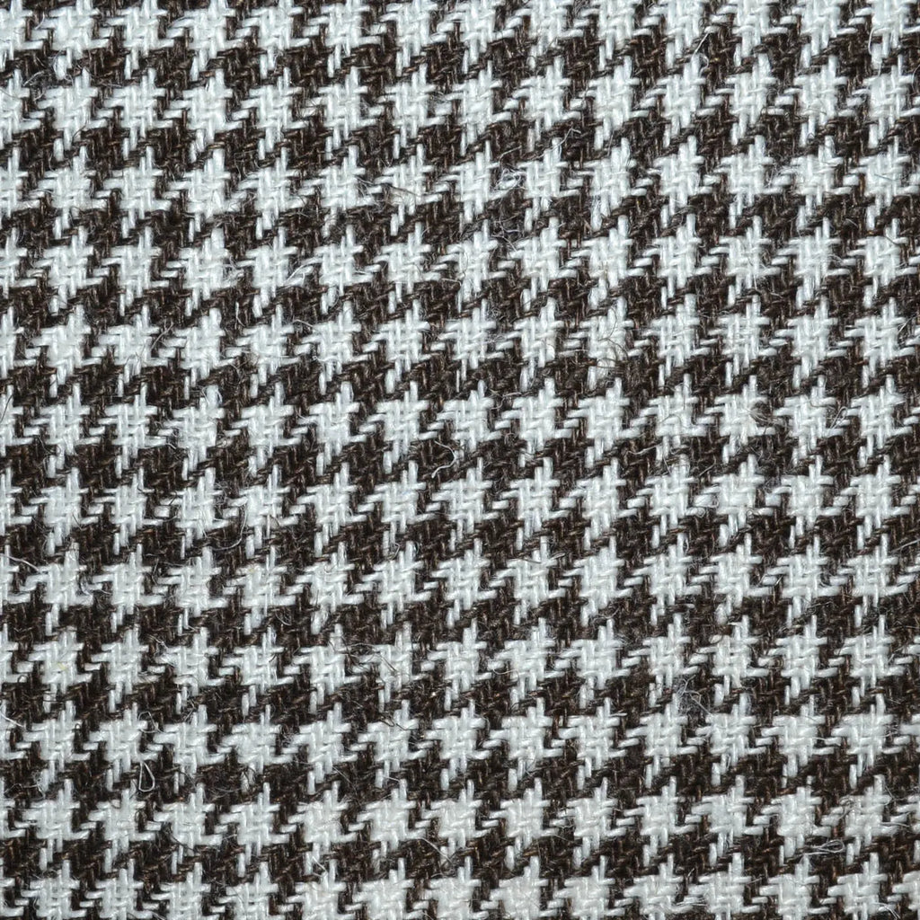 Dark Brown and Ecru 1/8th" Classic Dogtooth Check 100% Irish Linen