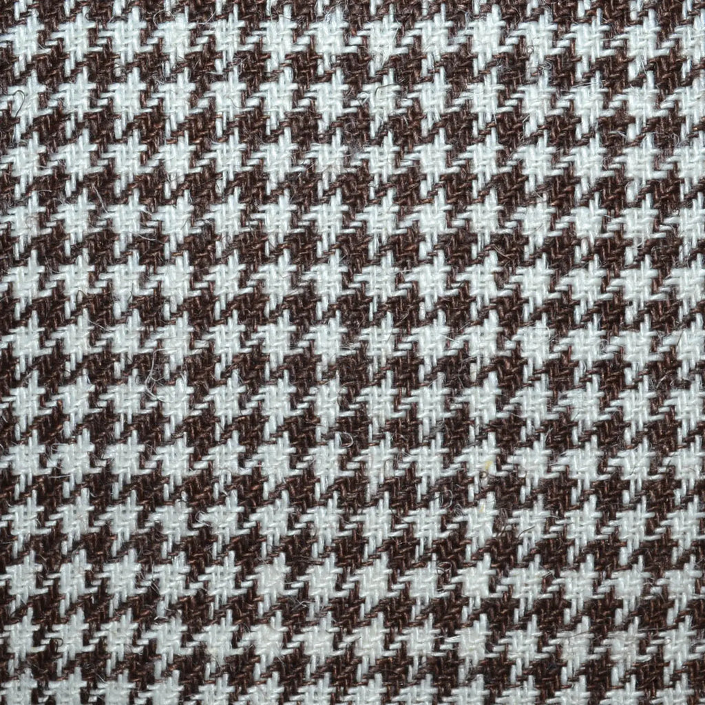 Medium Brown and Ecru 1/8th" Classic Dogtooth Check 100% Irish Linen