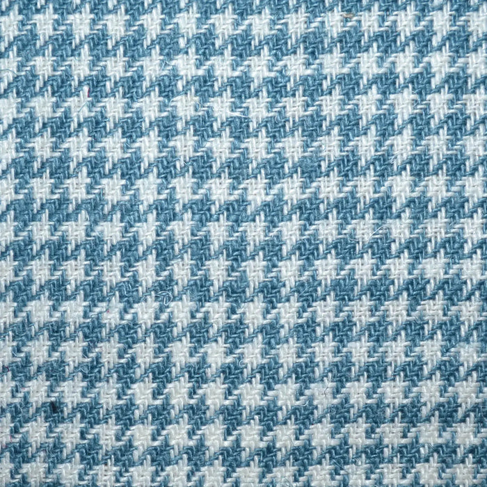 Petrol Blue and Ecru 1/8th" Classic Dogtooth Check 100% Irish Linen