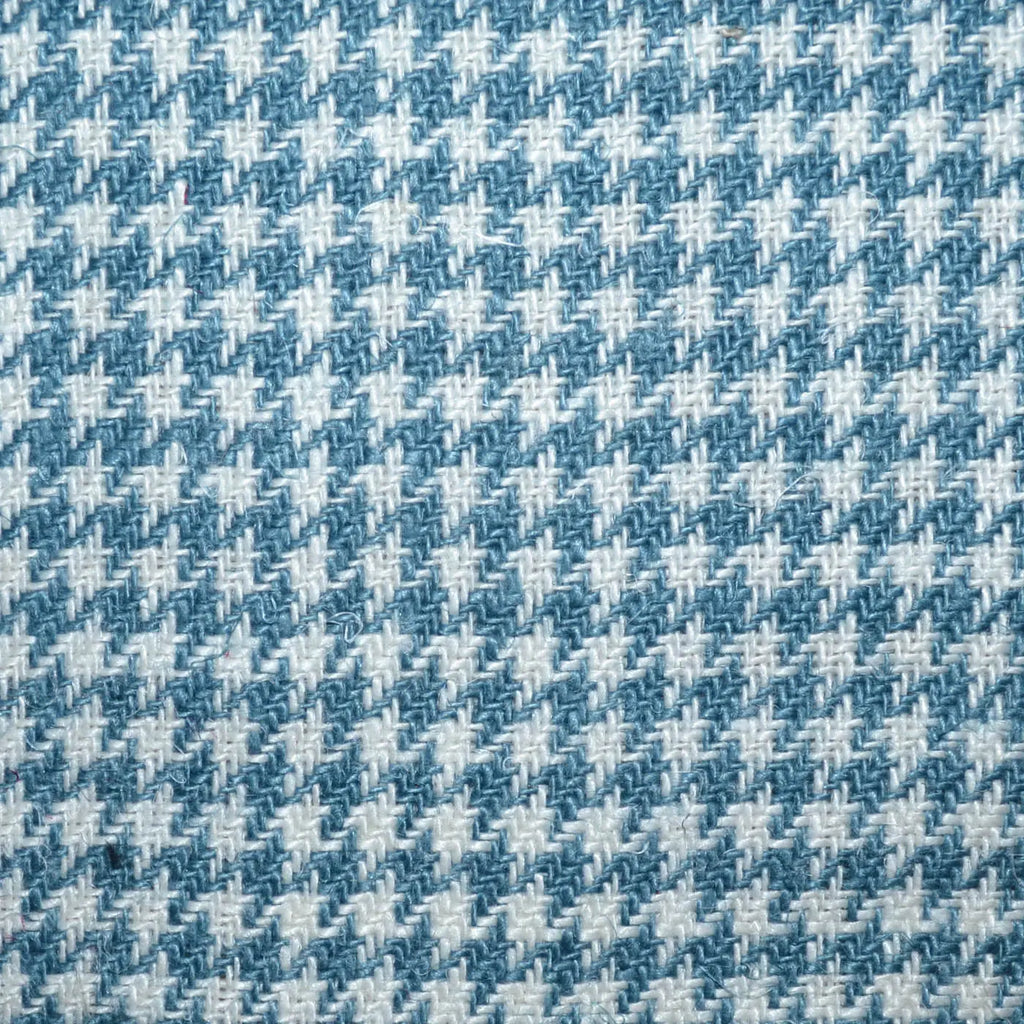 Petrol Blue and Ecru 1/8th" Classic Dogtooth Check 100% Irish Linen