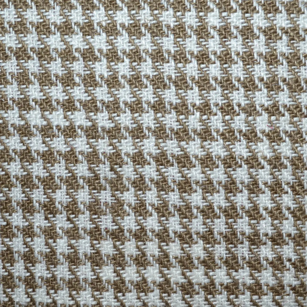 Light Brown and Ecru 1/8th" Classic Dogtooth Check 100% Irish Linen