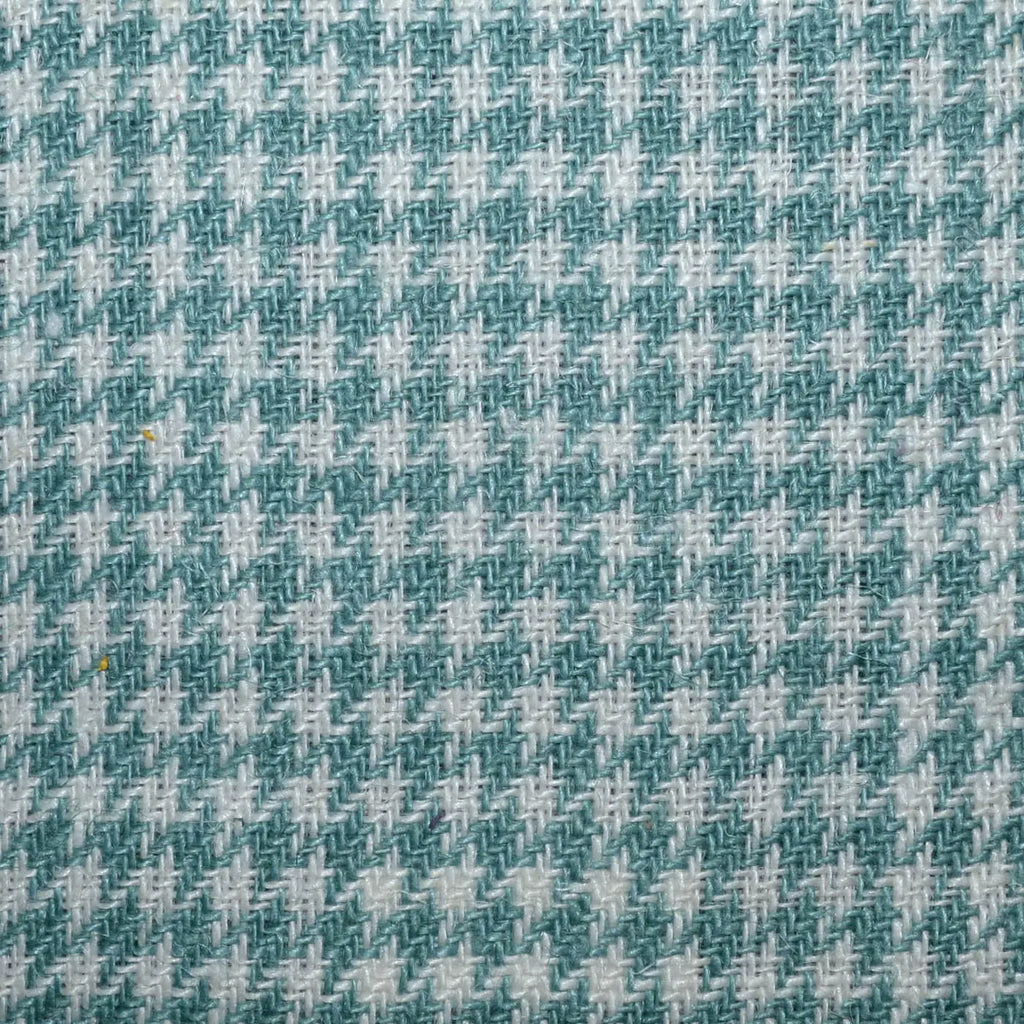 Sea Green and Ecru 1/8th" Classic Dogtooth Check 100% Irish Linen