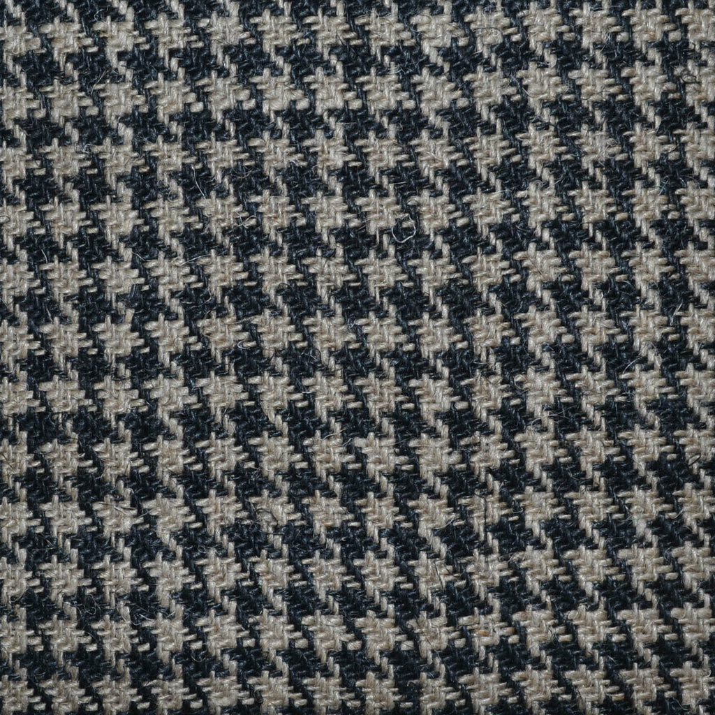 Dark Brown and Beige 1/8th" Classic Dogtooth Check 100% Irish Linen