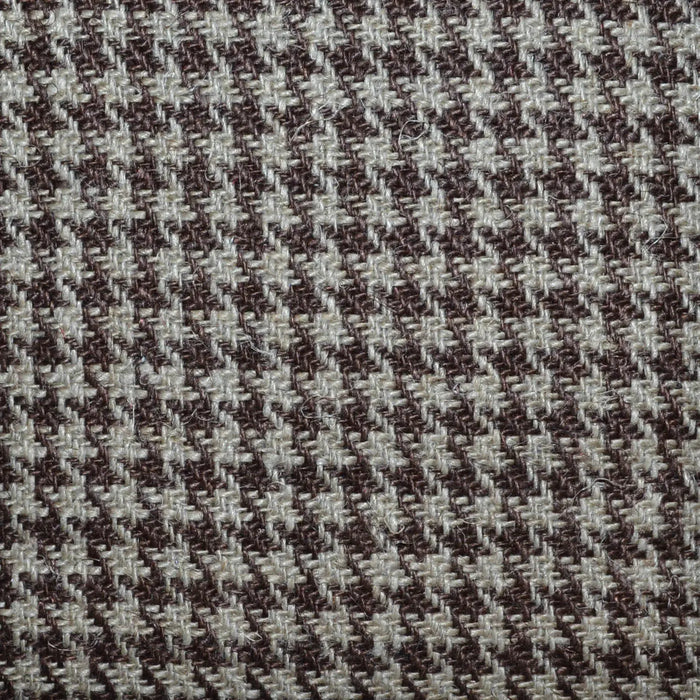 Medium Brown and Beige 1/8th" Classic Dogtooth Check 100% Irish Linen