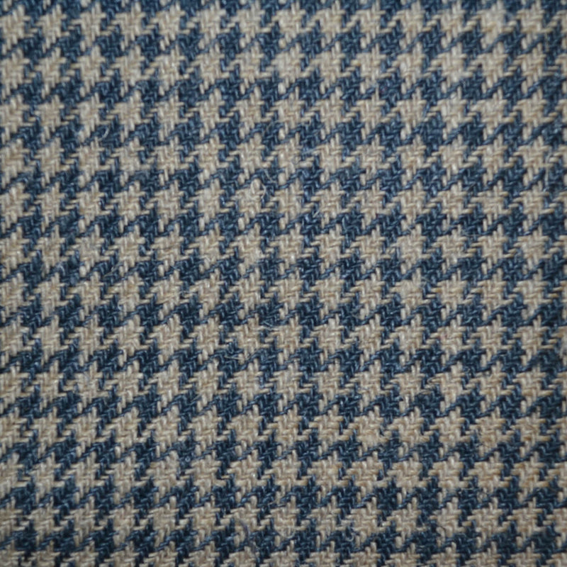 Bottle Green and Beige 1/8th" Classic Dogtooth Check 100% Irish Linen