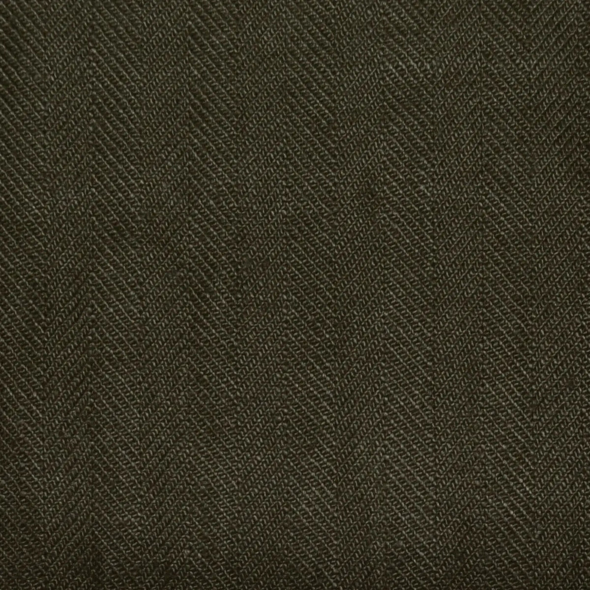 Moss Green/Brown Herringbone 100% Irish Linen