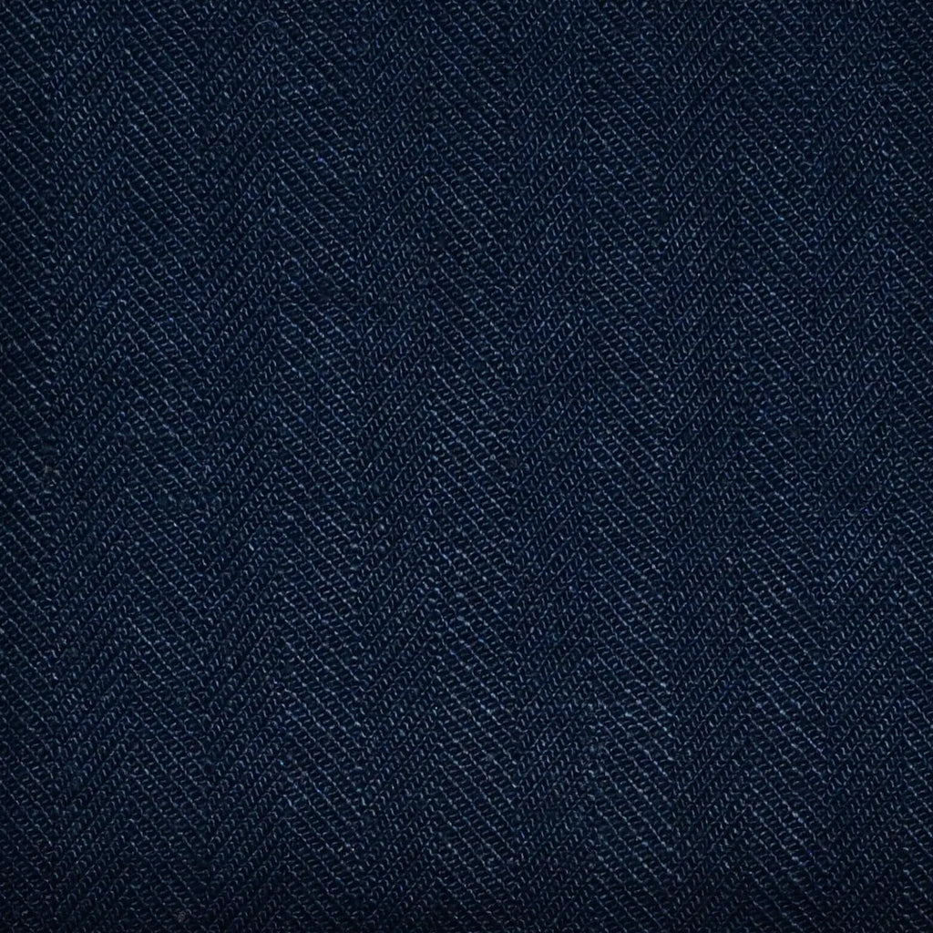 Navy Blue Herringbone 100% Irish Linen