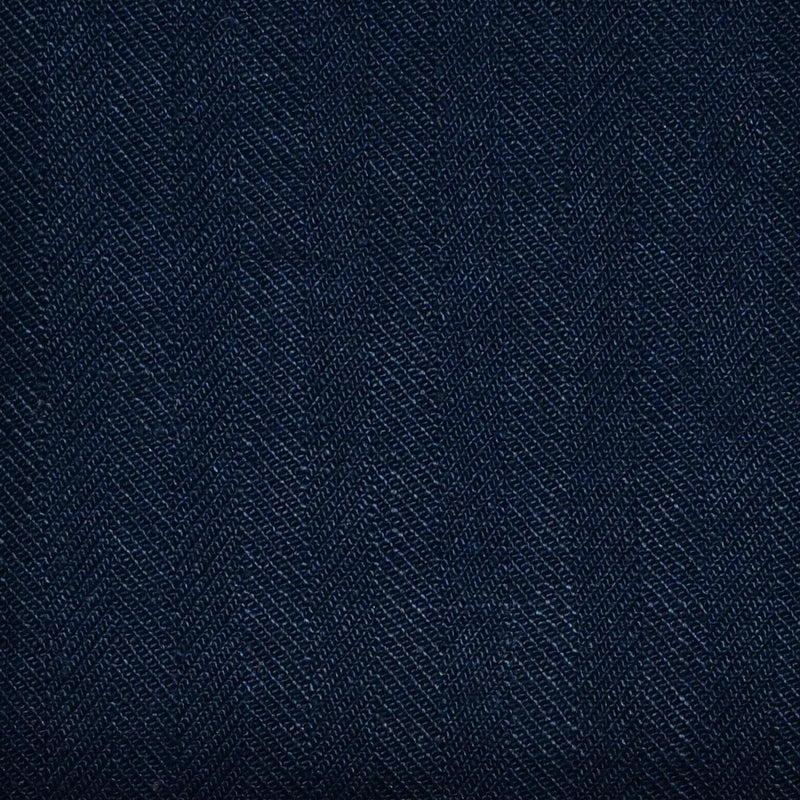 Navy Blue Herringbone 100% Irish Linen