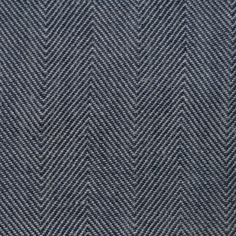 Silver Grey and Denim Blue 4cm Herringbone Linen