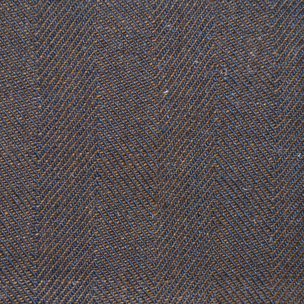 Chocolate and Dark Brown 4cm Herringbone Linen
