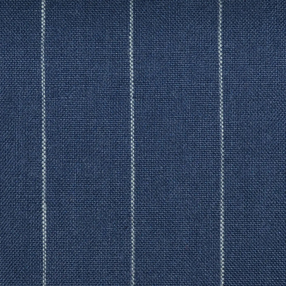 Denim Blue and White 3cm Stripe Linen