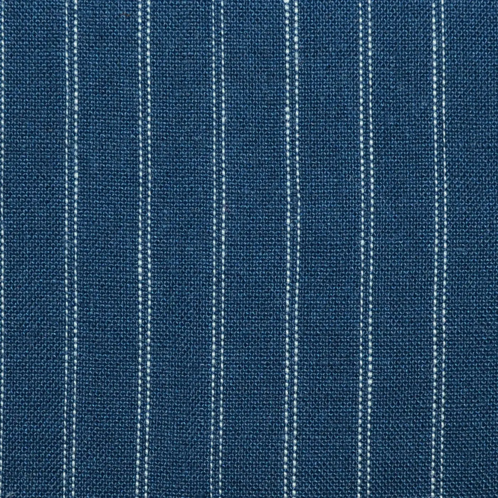 Medium Blue with White Double 1cm Stripe Linen