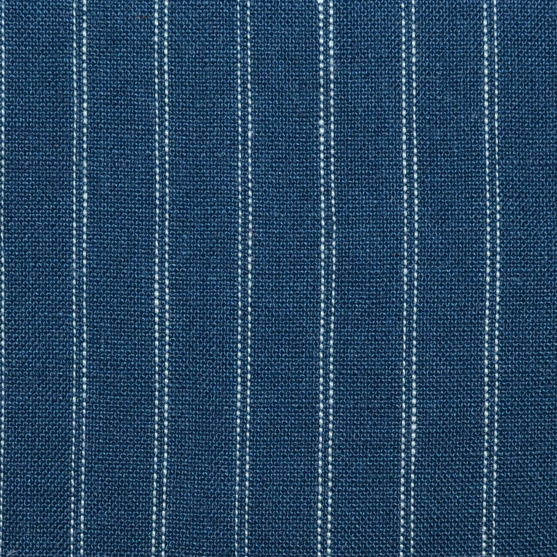 Medium Blue with White Double 1cm Stripe Linen
