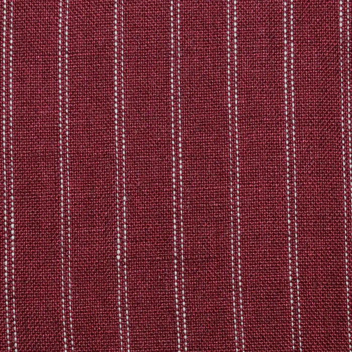 Ruby Red with White Double 1cm Stripe Linen