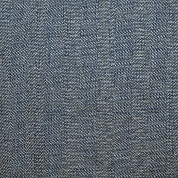 Steel Blue and Grey 1cm Herringbone 100% Irish Linen
