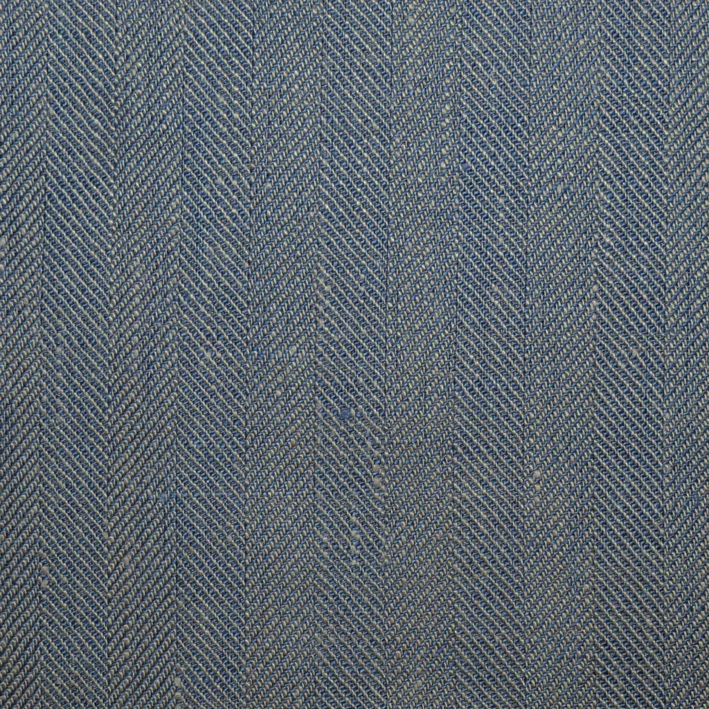 Steel Blue and Grey 1cm Herringbone 100% Irish Linen