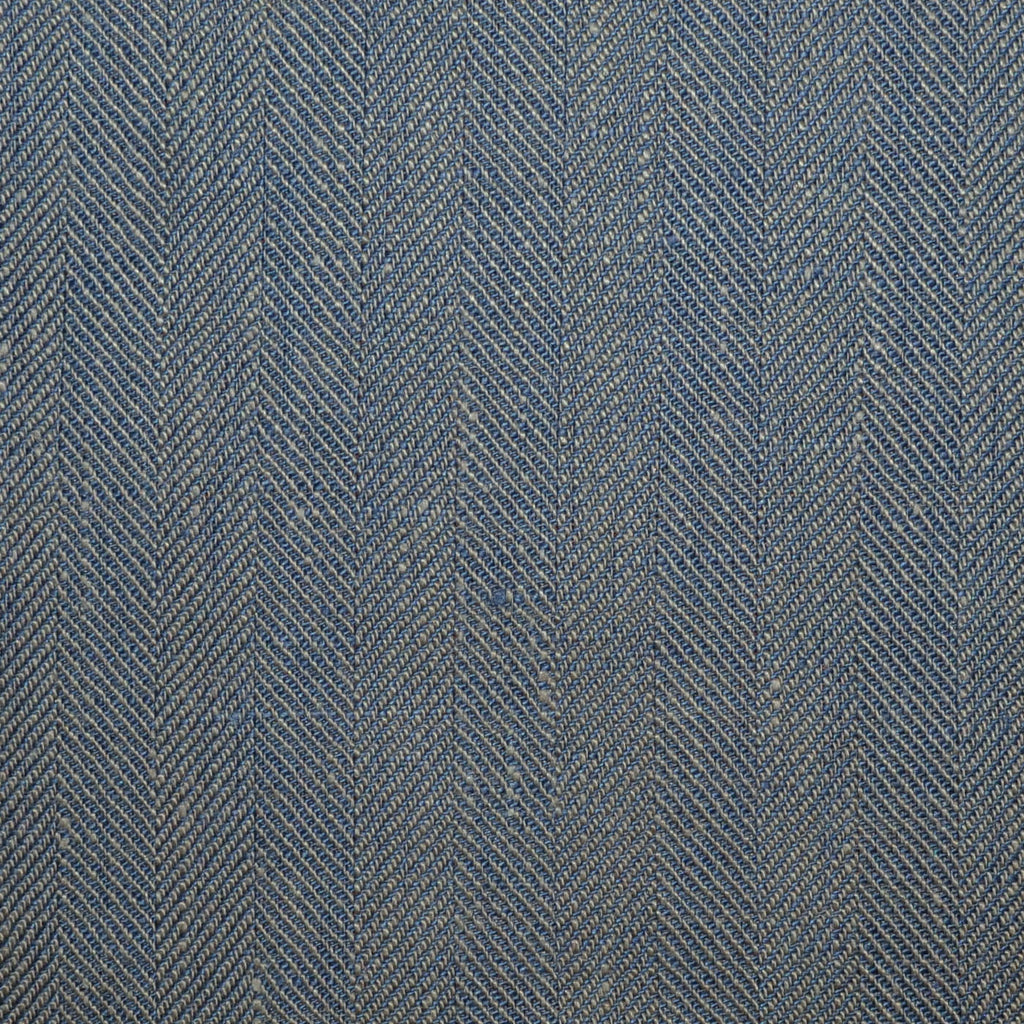 Steel Blue and Grey 1cm Herringbone 100% Irish Linen
