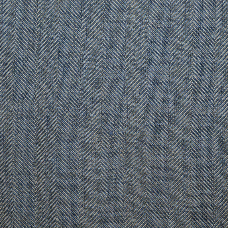 Steel Blue and Grey 1cm Herringbone 100% Irish Linen