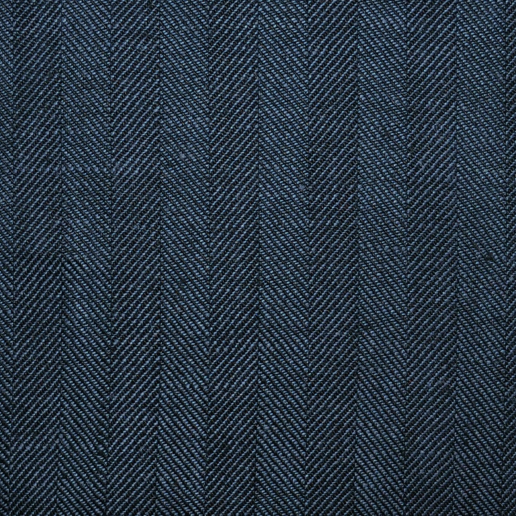 Navy Blue and Steel Blue 1cm Herringbone 100% Irish Linen