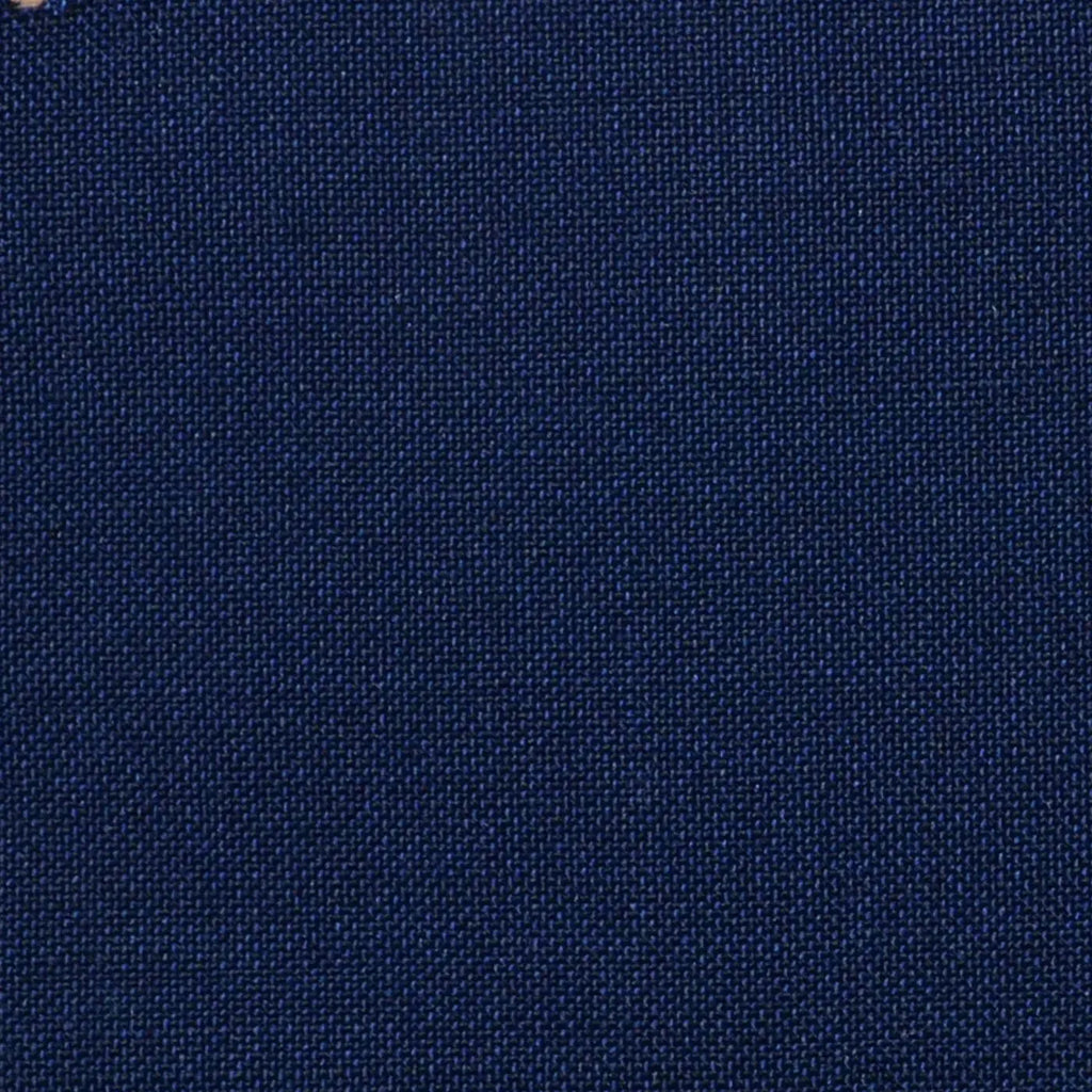 Navy Blue Solid Super 100's Wool & Kid Mohair Suiting By Holland & Sherry