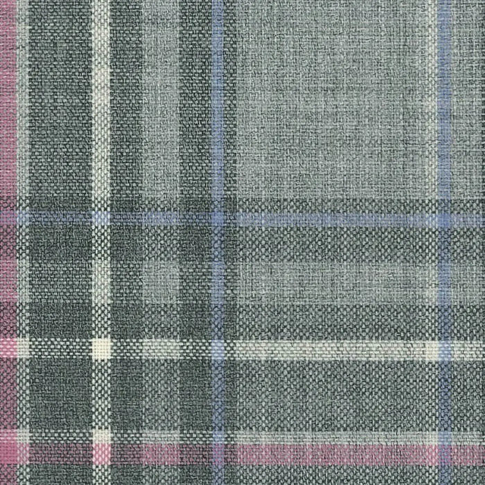 Medium Grey with Pink Plaid Check Jacketing By Holland & Sherry