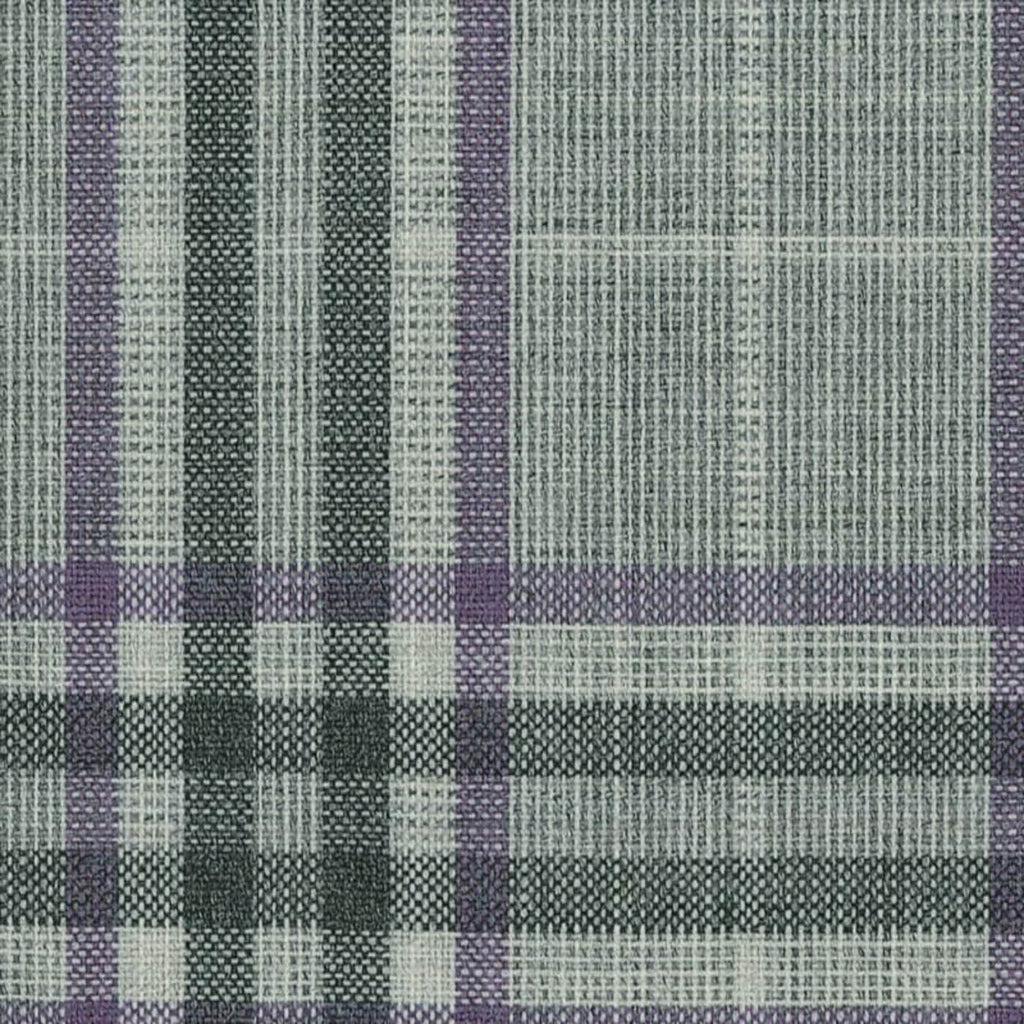 Silver Grey with Aubergine Plaid Check Jacketing By Holland & Sherry