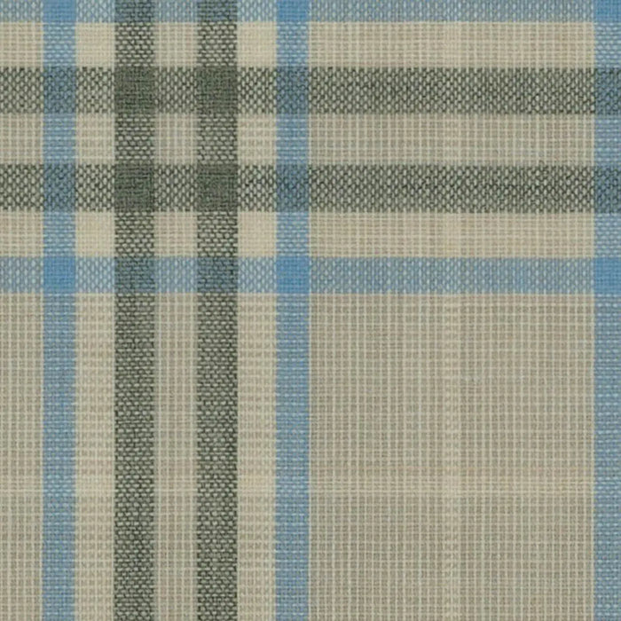 Light Tan with Ice Blue Plaid Check Jacketing By Holland & Sherry