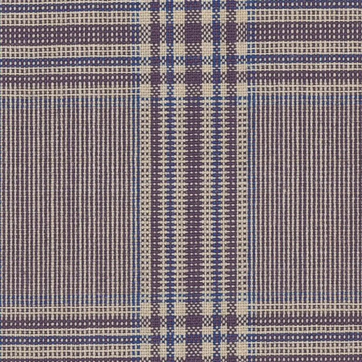 Aubergine with Blue Fancy Glen Check Check Jacketing By Holland & Sherry