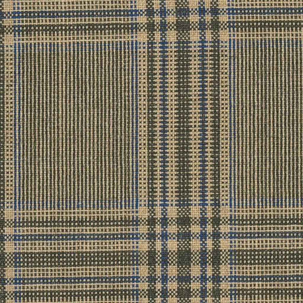 Medium Brown with Navy Fancy Glen Check Check Jacketing By Holland & Sherry