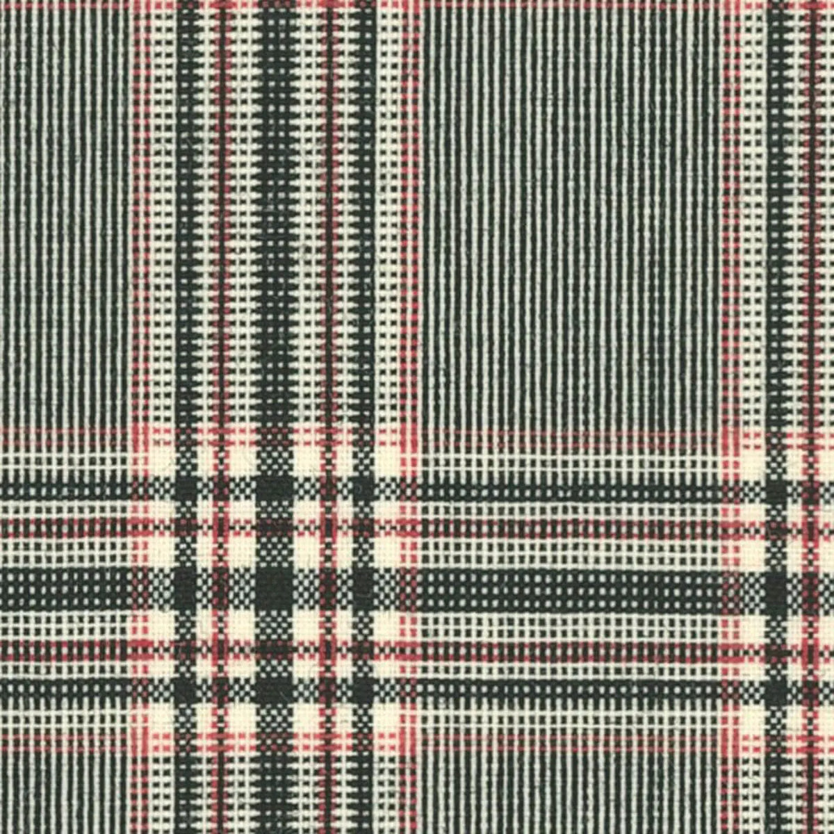 Black and White with Red Fancy Glen Check Check Jacketing By Holland & Sherry