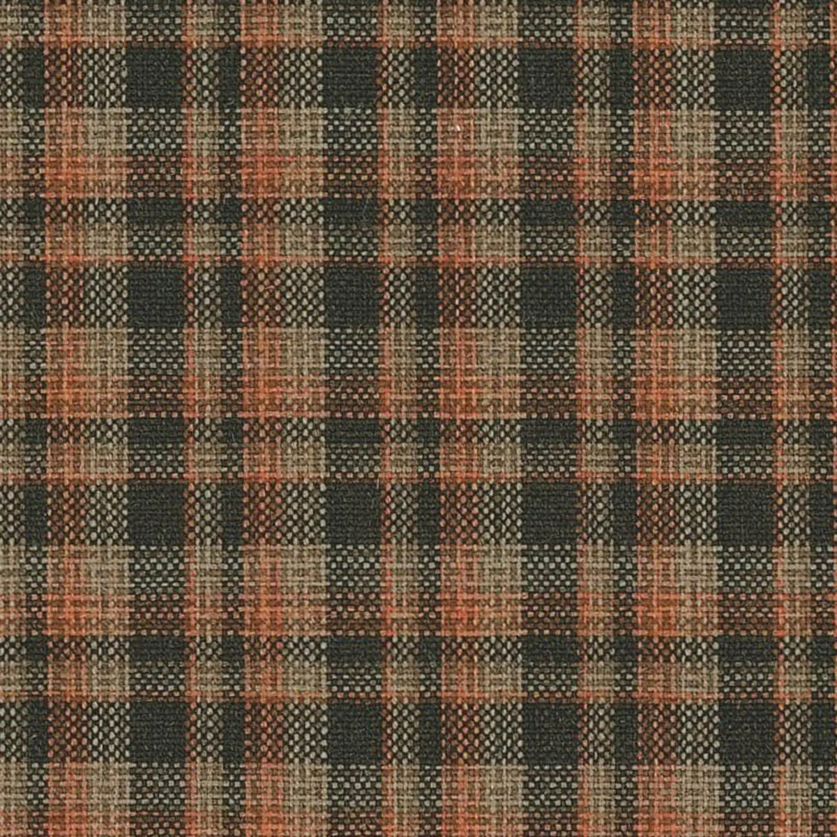 Dark Brown with Orange Mini Check Jacketing By Holland & Sherry