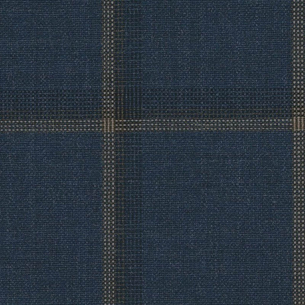 Navy with Gold Windowpane Check Jacketing By Holland & Sherry