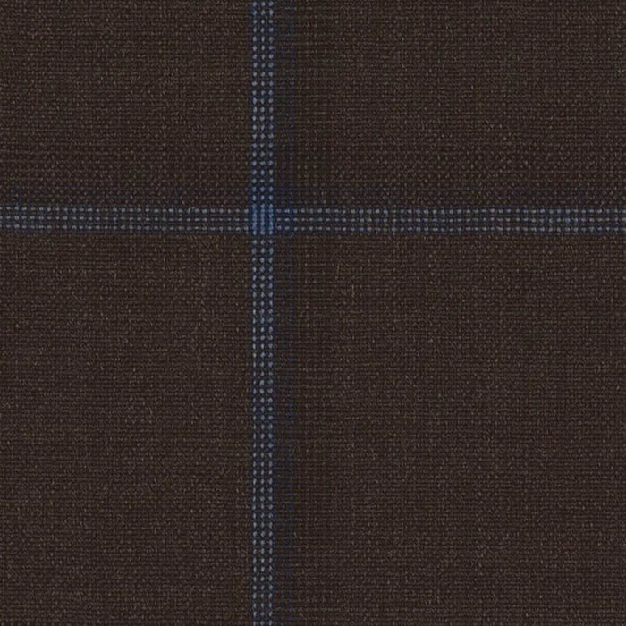 Dark Brown with Blue Windowpane Check Jacketing By Holland & Sherry