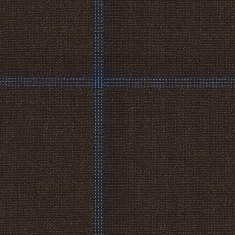 Dark Brown with Blue Windowpane Check Jacketing By Holland & Sherry
