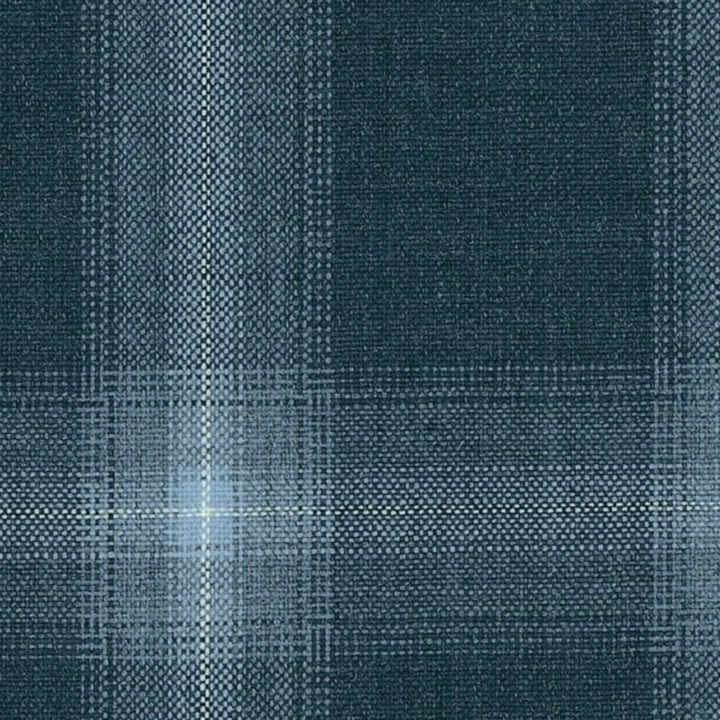 Navy Blue Diffused Plaid Check Jacketing By Holland & Sherry