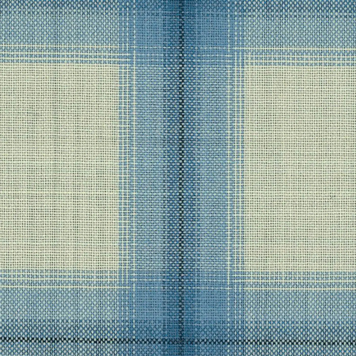 White with Blue Diffused Plaid Check Jacketing By Holland & Sherry