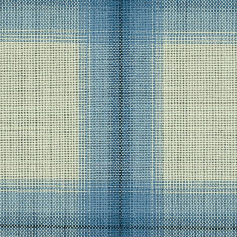 White with Blue Diffused Plaid Check Jacketing By Holland & Sherry