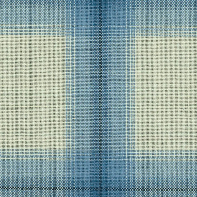 White with Blue Diffused Plaid Check Jacketing By Holland & Sherry