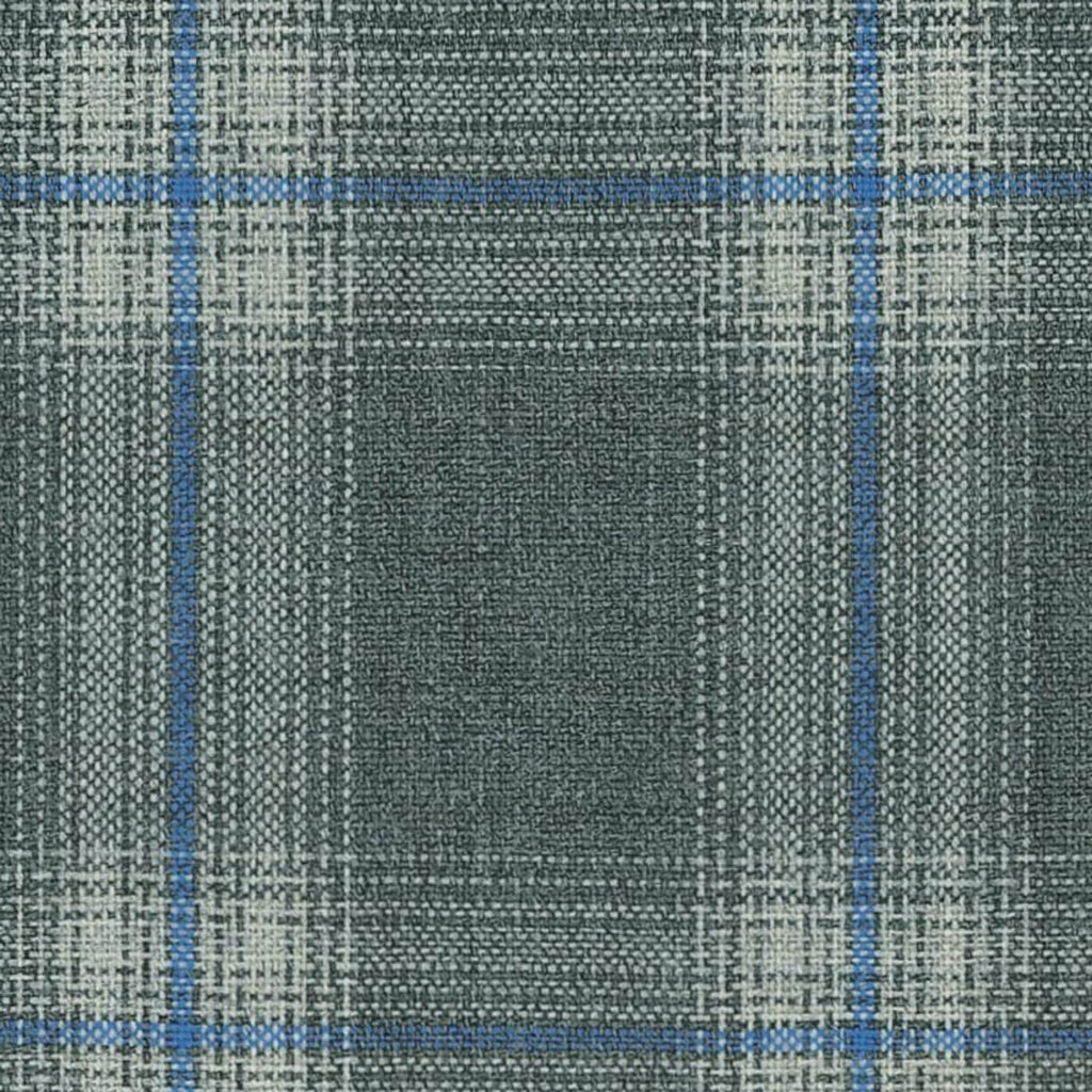 Grey with Blue Gradient Check Holland Jacketing By Holland & Sherry