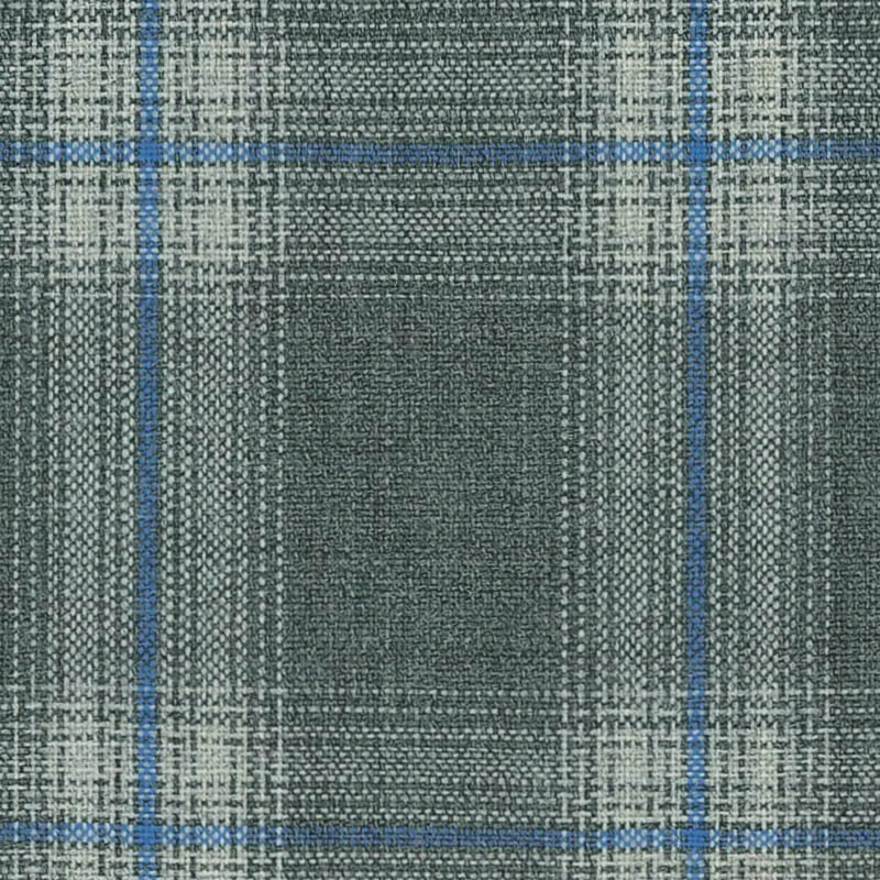 Grey with Blue Gradient Check Holland Jacketing By Holland & Sherry