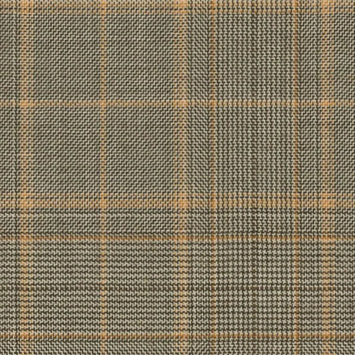 Tan/Orange Split Matt Check Fancy 2 5/16 x 2 3/4 inch Super 140's All Wool Suiting By Holland & Sherry